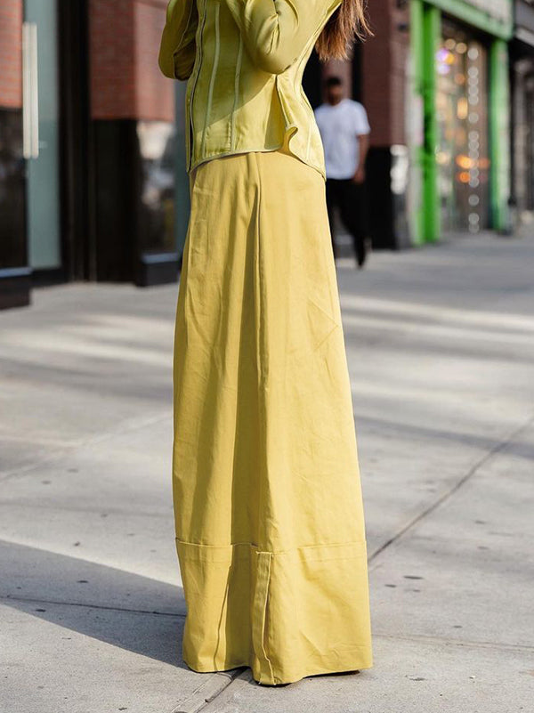 High Waisted Loose Pockets Solid Color Pants Trousers