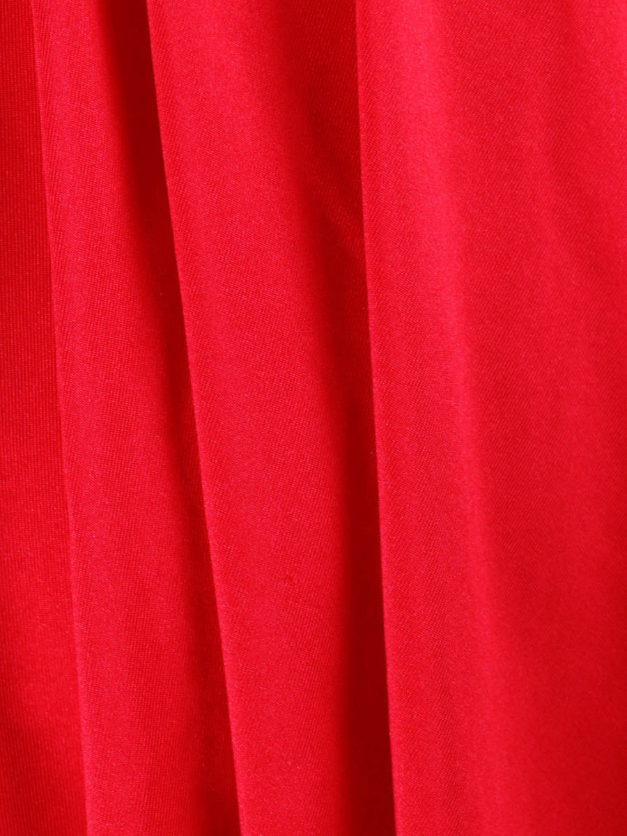 A-Line Elasticated Waist Backless Pleated Solid Color Split-Joint Deep V-Neck Mini Dresses