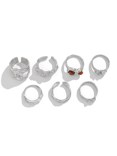 Geometric Rhine Stones Rings Accessories