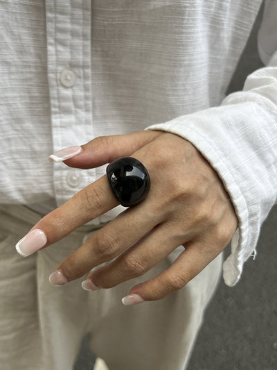 Geometric Shiny Slightly Sheer Rings Accessories