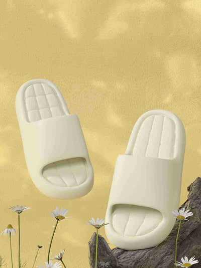 Open Toe Solid Color Platform Shoes Slippers