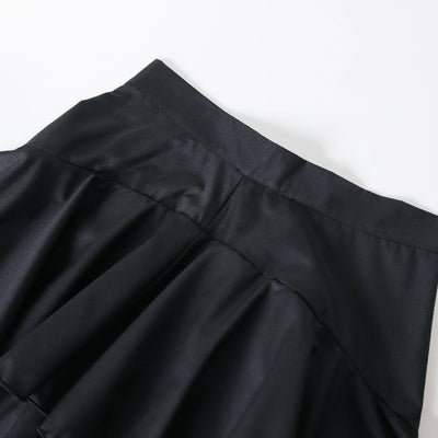 A-Line High Waisted Falbala Solid Color Long Skirts Skirts Bottoms