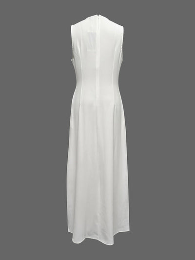 Sleeveless Solid Color Round-Neck Maxi Dresses