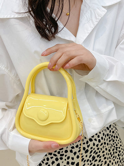 Chains Solid Color Crossbody Bags Satchels