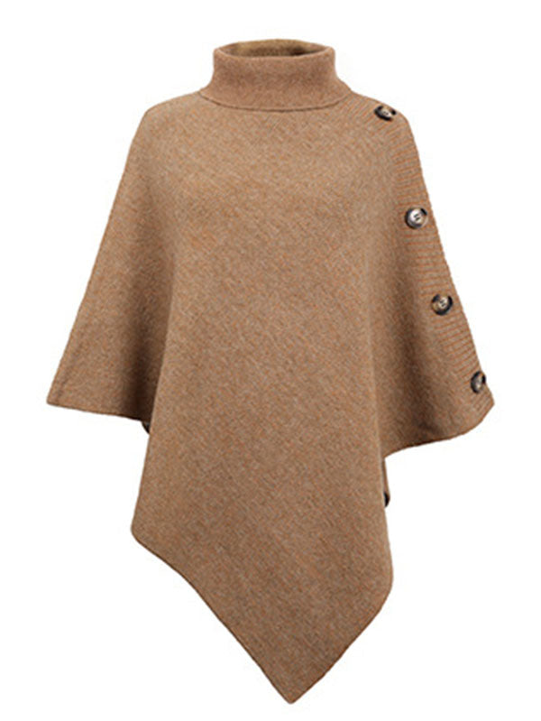 Casual 7 Colors High-Neck Sweater Cape