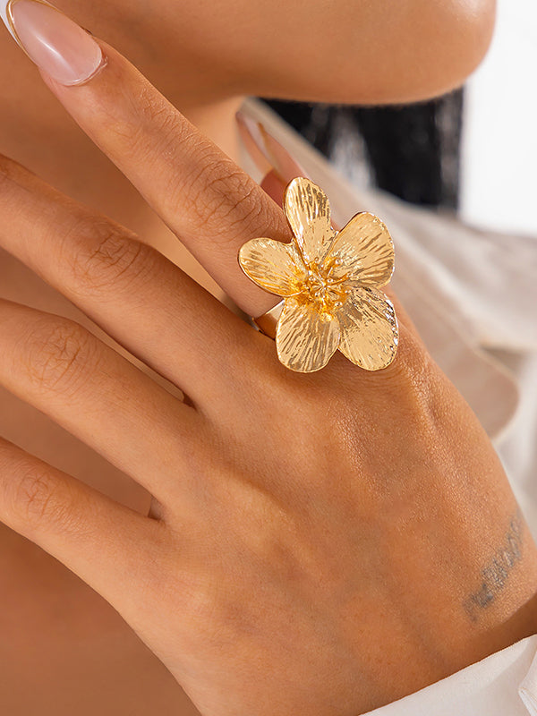Flower Shape Geometric Rings Accessories