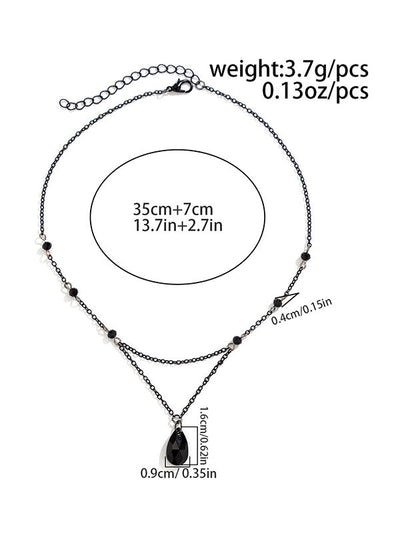 Double Layered Geometric Necklaces Accessories