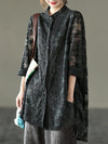 Vintage Loose Embroidered Lace Hollow Blouse
