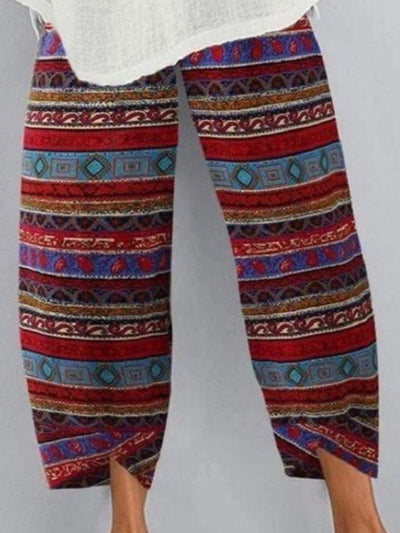 Loose Plus Size Figure Pockets Split-Joint Pants Trousers