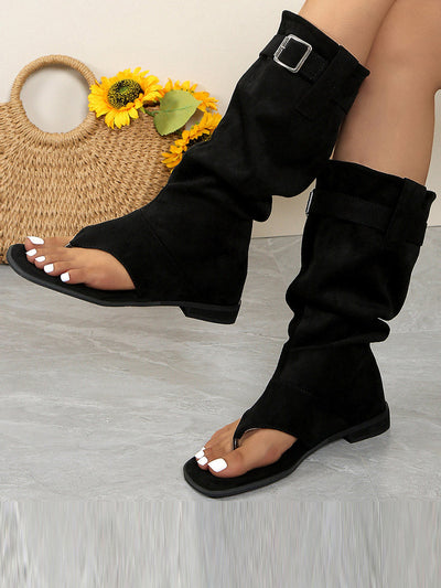 Buckle Open Toe Split-Joint Sandals