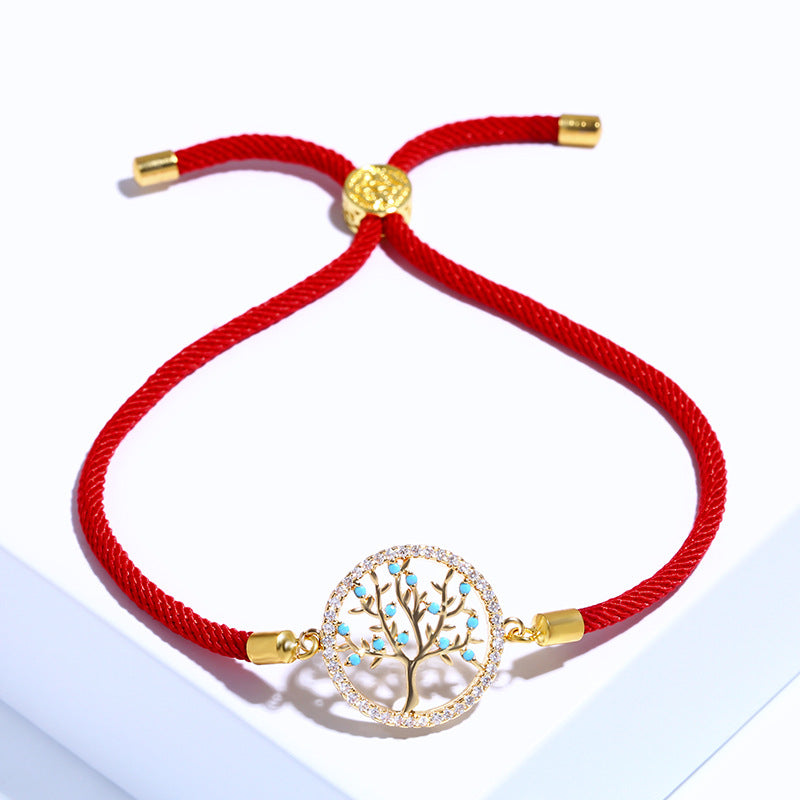 Copper Korea Geometric Bracelet (red Rope Alloy) Fine Jewelry Nhas0431-red-rope-alloy