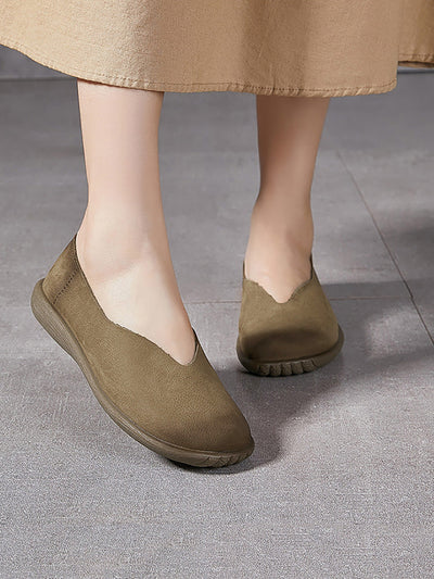 Women Summer Soft Genuine Leather Flat Shoes