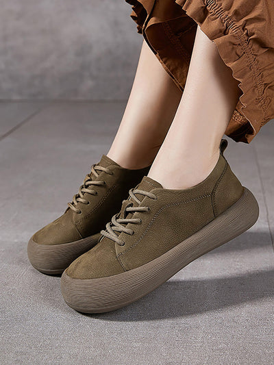 Women Summer Genuine Leather Strap Flat Shoes