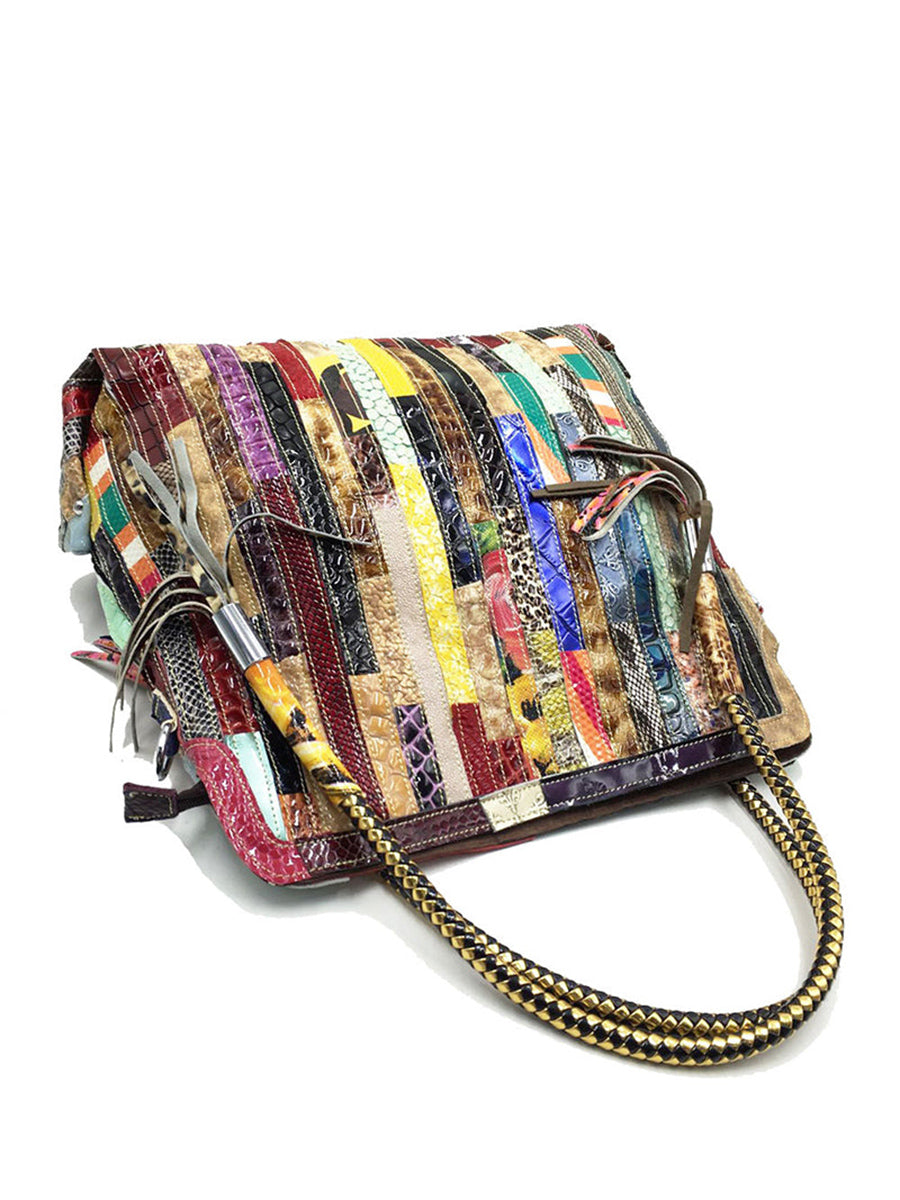 Lady's Fashion Western Style Colorful Handbag