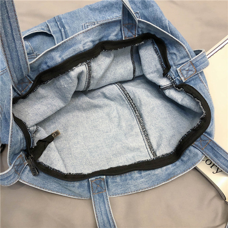 Large Capacity Denim Canvas Shoulder Bag