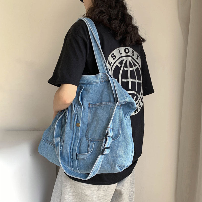 Large Capacity Denim Canvas Shoulder Bag