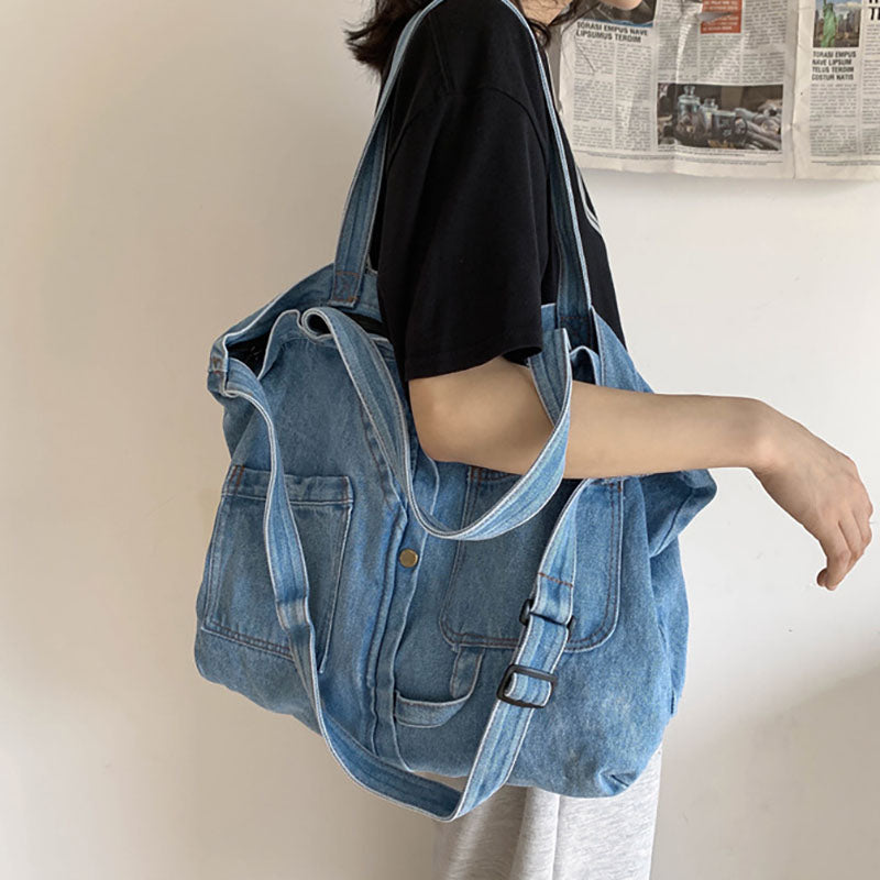 Large Capacity Denim Canvas Shoulder Bag