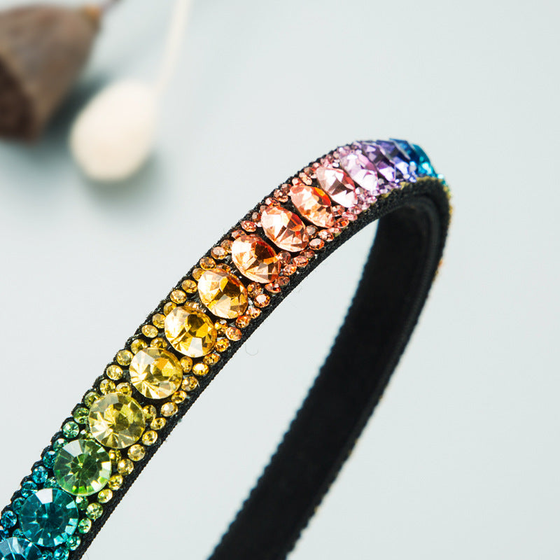 korean fashion simple color rhinestone headband