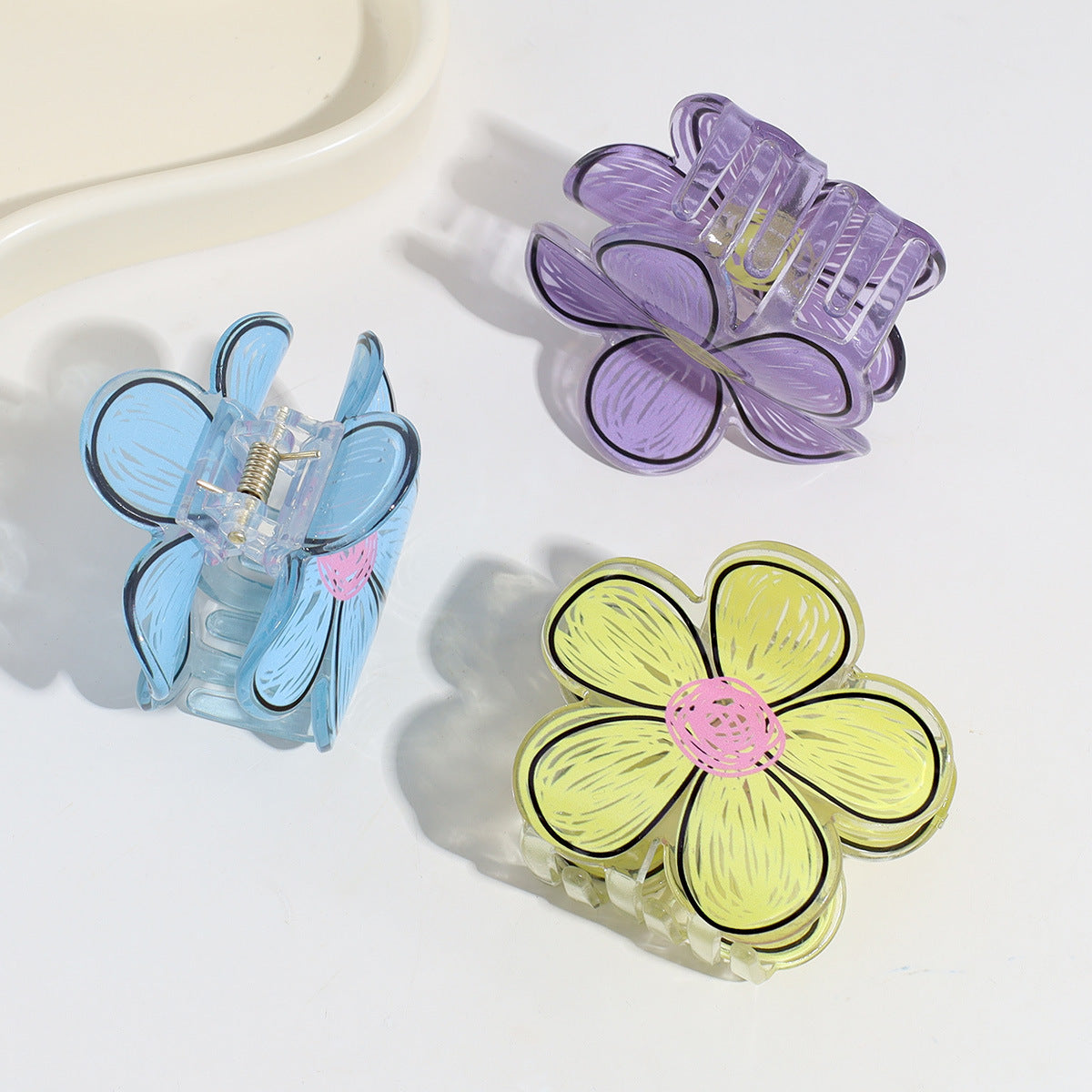cartoon style cute flower arylic hair claws