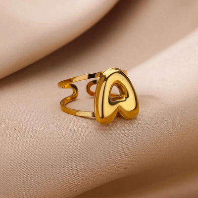 Jewelry Simple Style Letter 304 Stainless Steel Plating Open Rings