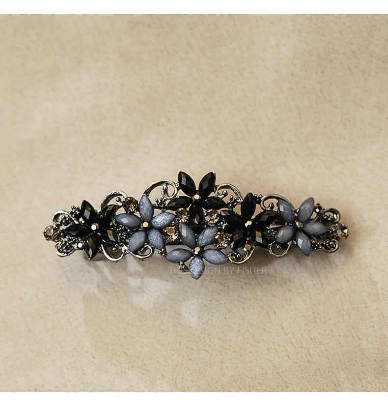 elegant flower rhinestone handmade diamond hair clip