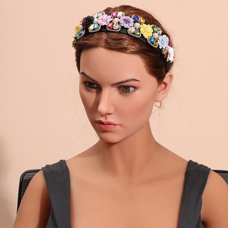 fashion geometric cloth handmade rhinestones hair band 1 piece