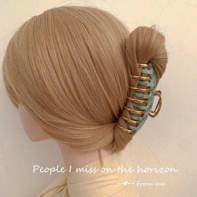 retro simple style solid color acetic acid sheets hair claws