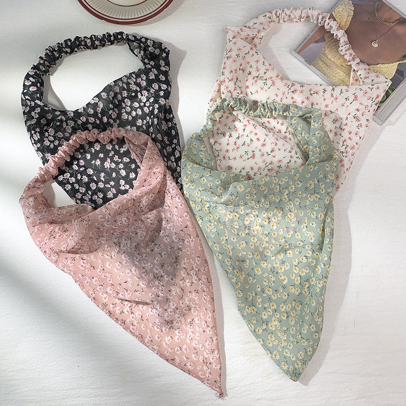 fashion elastic floral triangle scarf headband
