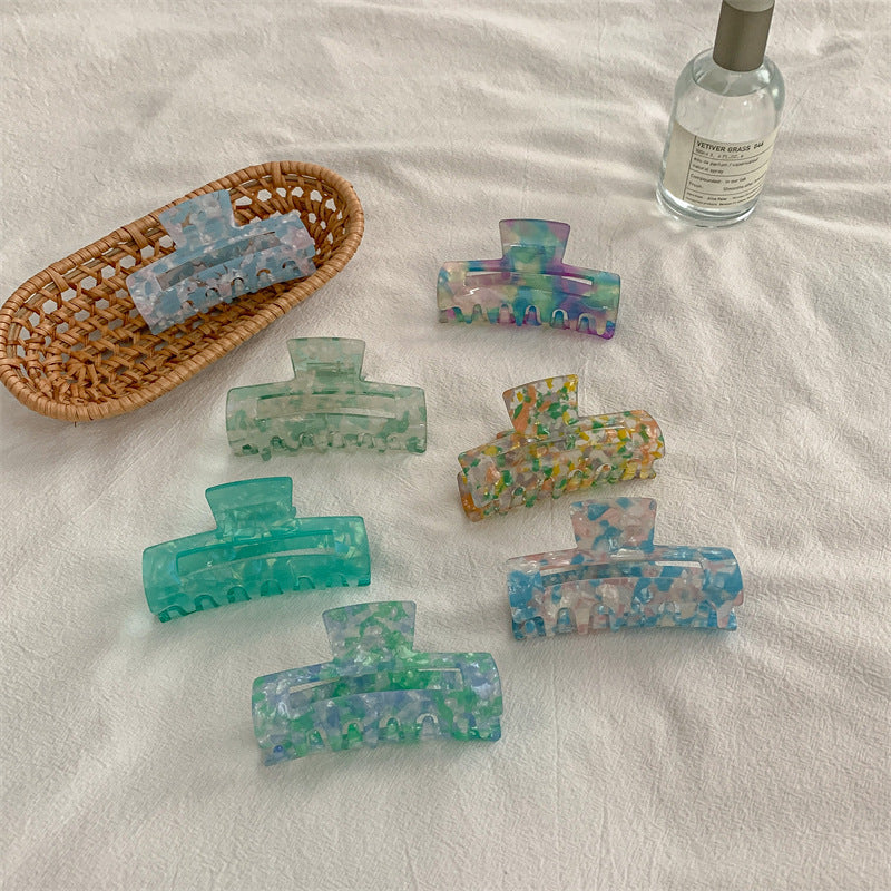 fashion color block acetic acid sheets hair claws 1 piece