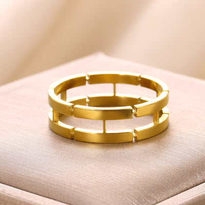 Jewelry Simple Style Commute Geometric 304 Stainless Steel 18K Gold Plated Rings