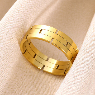 Jewelry Simple Style Commute Geometric 304 Stainless Steel 18K Gold Plated Rings