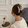 simple style geometric artificial pearl handmade hair claws 1 piece