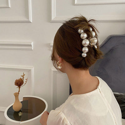 simple style geometric artificial pearl handmade hair claws 1 piece