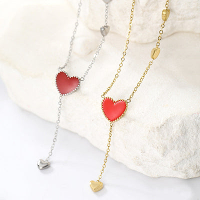 Jewelry Simple Style Heart Shape 304 Stainless Steel Pendant Necklace