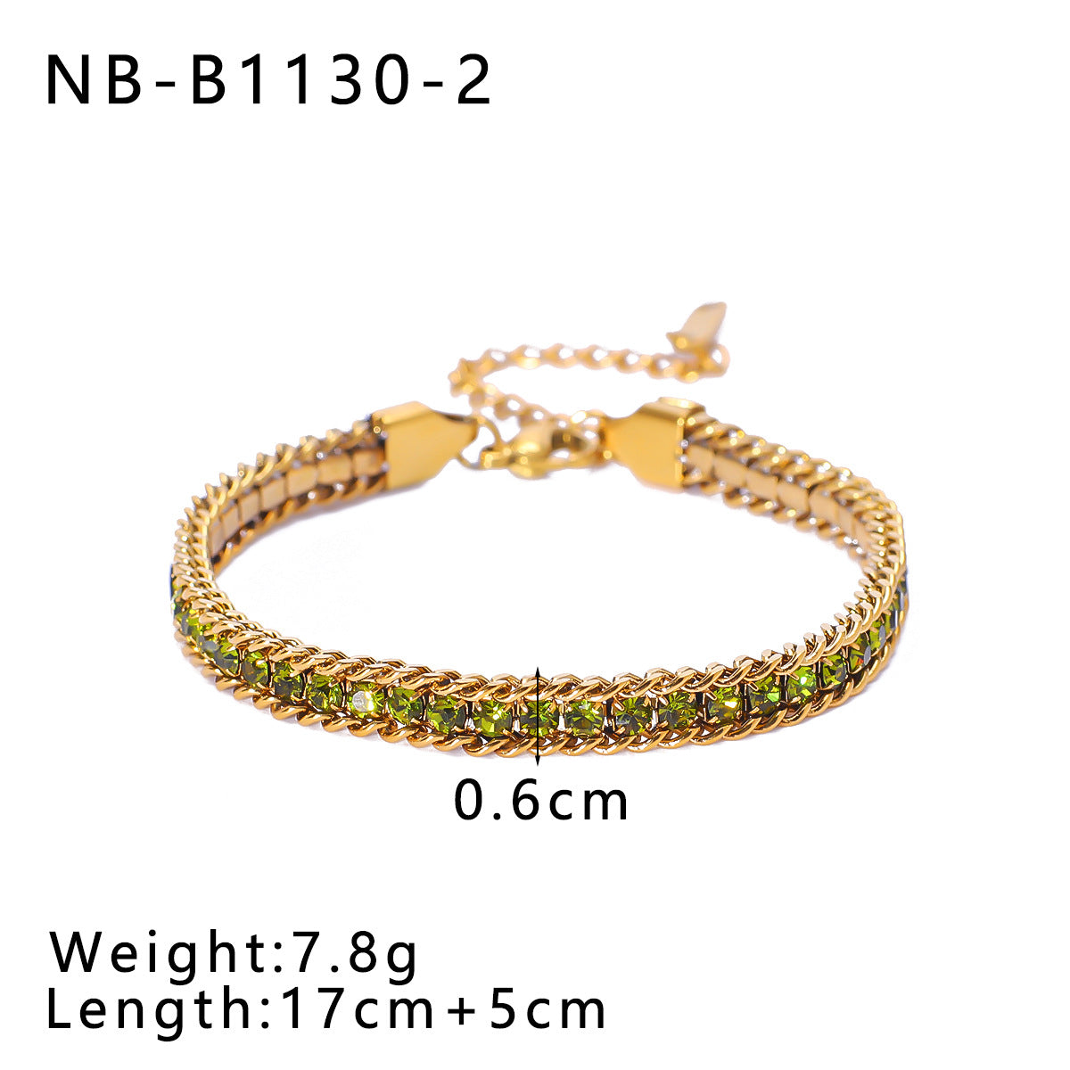 IG Style Geometric 304 Stainless Steel 18K Gold Plated Zircon Tennis Chain Bracelets In Bulk