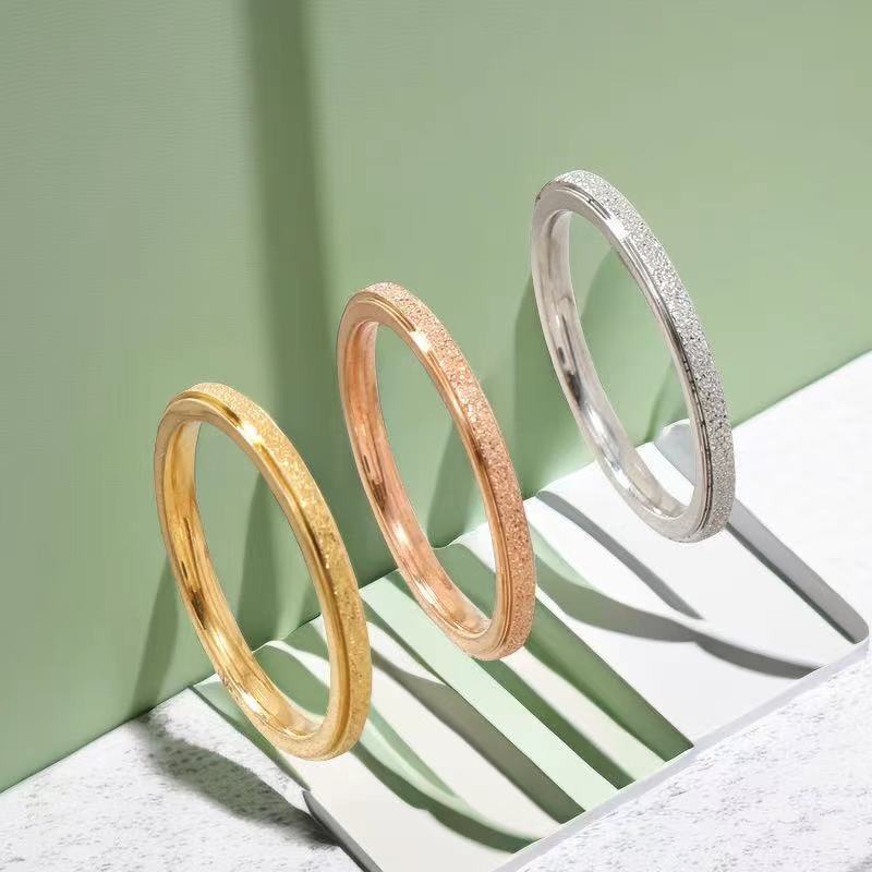 Jewelry Elegant Simple Style Geometric Titanium Steel Plating Rings