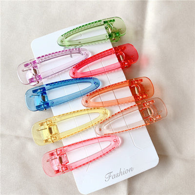 sweet solid color plastic resin transparent hair clip