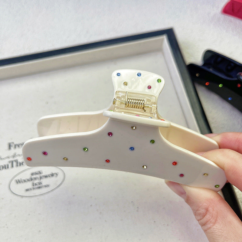 Simple Style Classic Style Solid Color Acetic acid sheets Inlay Rhinestones Hair Claws 1 Piece