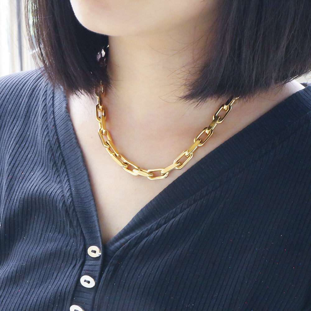 Jewelry Simple Style Geometric 304 Stainless Steel Bracelets Necklace