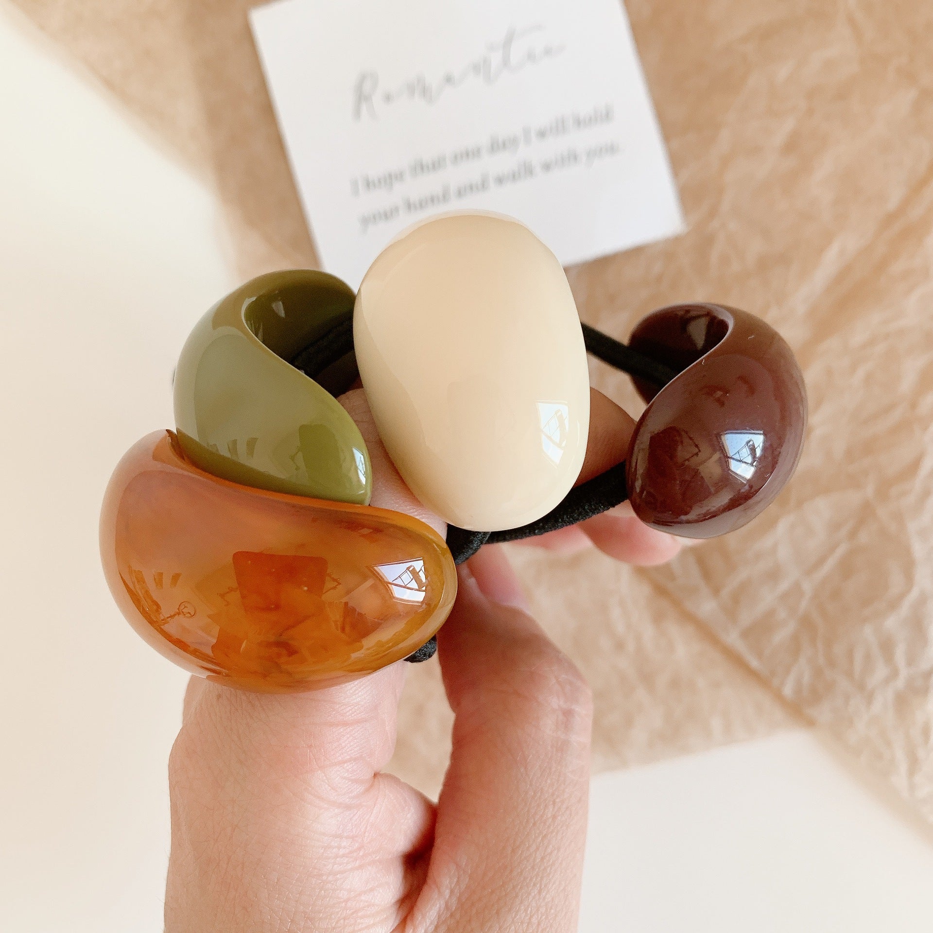 Women's Simple Style Solid Color Arylic Hair Tie