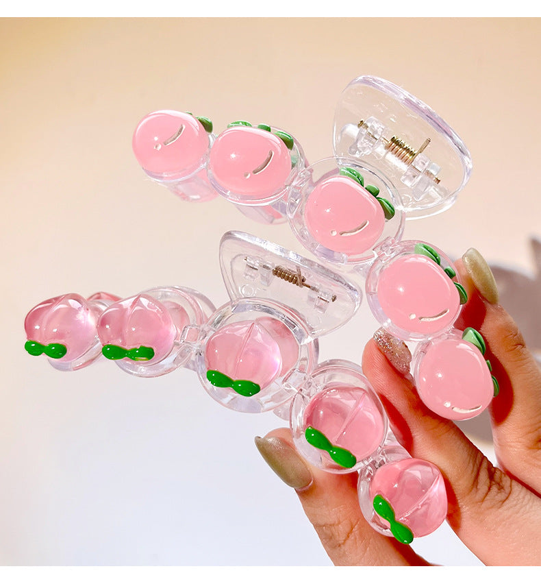Women's Cartoon Style Peach Strawberry Plastic Resin Hair Claws