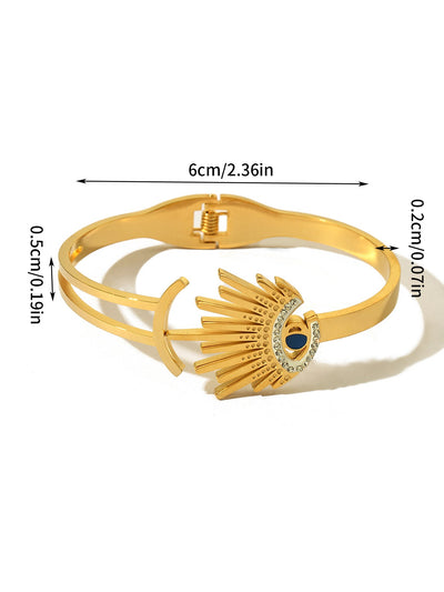 Simple Style Classic Style Solid Color Titanium Steel Zircon Bangle In Bulk