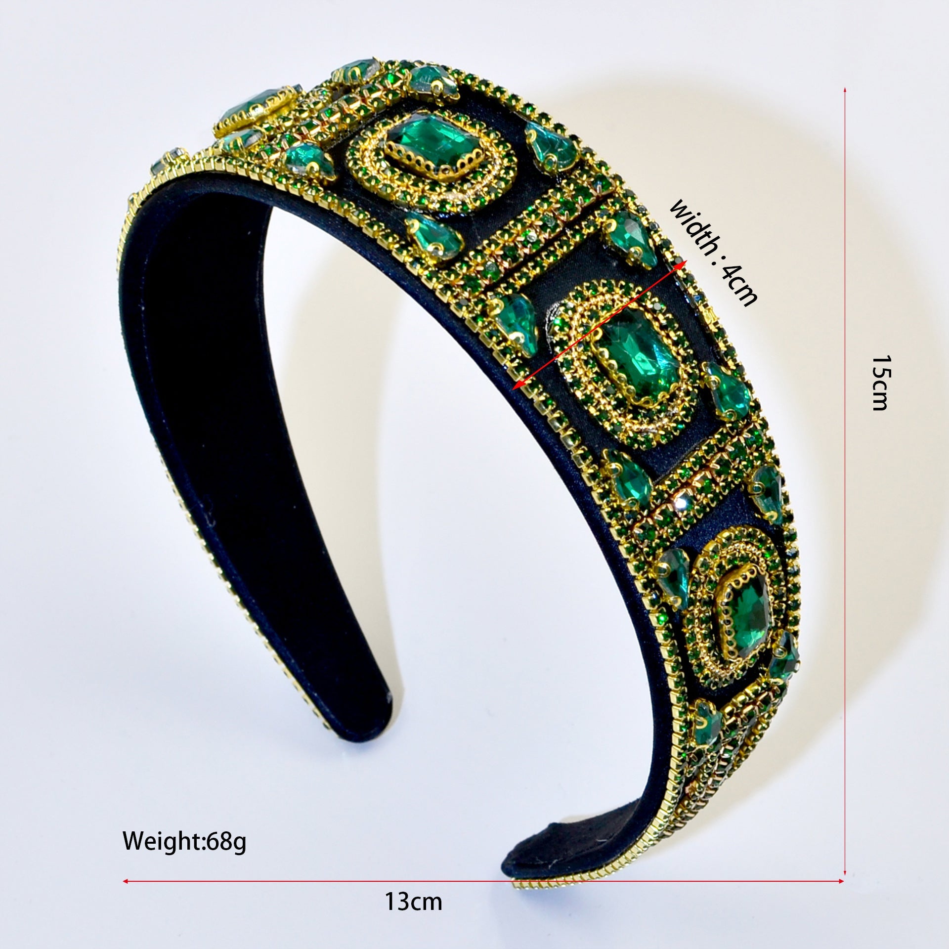 Women's Elegant Color Block Rhinestone Flannel Handmade Hair Band