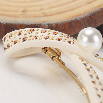 Women's Elegant Lady Streetwear Geometric Acetic acid sheets Criss Cross Rhinestones Hair Clip