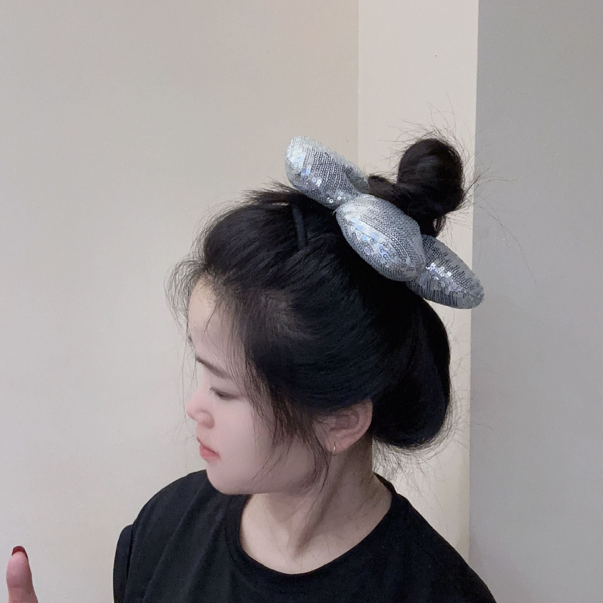 Women's Shiny Solid Color Sequins Hair Tie