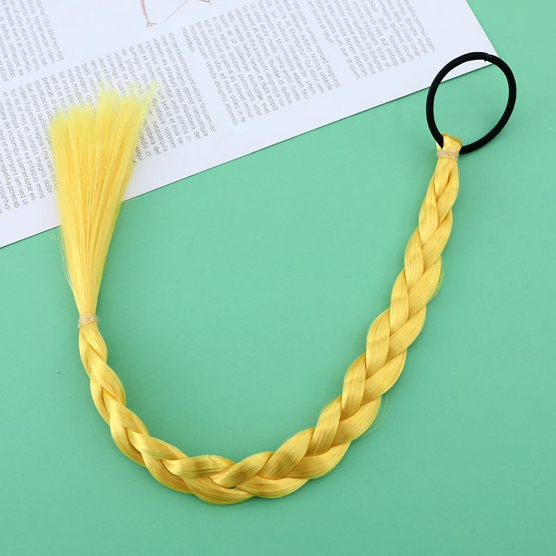 Girl'S Solid Color Braid Chemical Fiber Filament Hair Tie