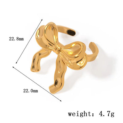 Jewelry Sweet Bow Knot Titanium Steel Plating Rings