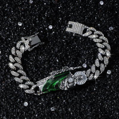 Hip-Hop Human Rhinestones Zinc alloy Cuban Link Chain Curb Chain Chain & Link Bracelets
