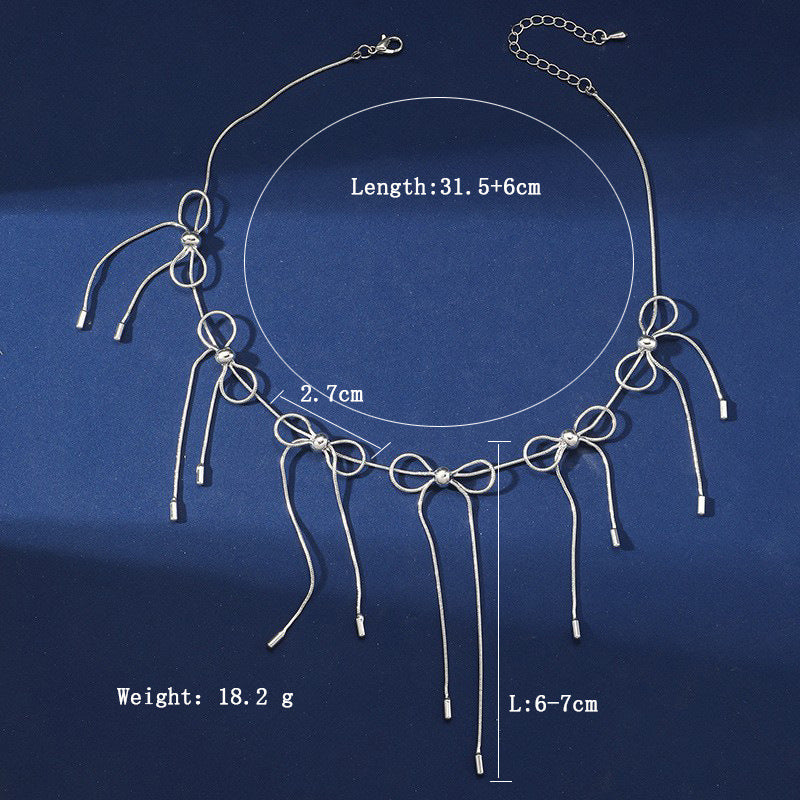 Copper Plating Bow Knot Necklace