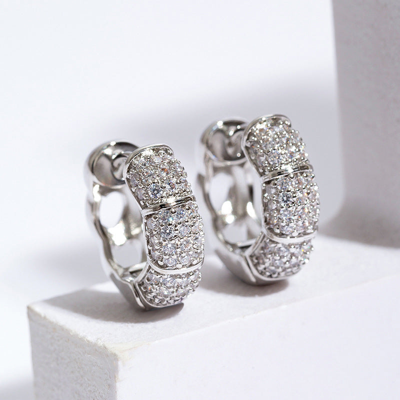 1 Pair Elegant Geometric Plating Copper Zircon Earrings